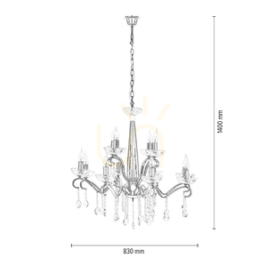 Lustr Alessa, 12xE14, Max. 40 W, chromovaný kov / čiré křišťálové sklo, Ø 83 cm small 2