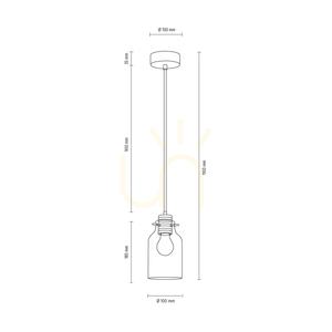Závěsné svítidlo Alessandro, 1xE27, Max. 60 W, bukové a ořechové dřevo / černý kov / černý PVC kabel / čirý skleněný stínidlo, Ø 10 cm small 2