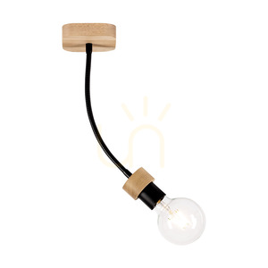 Stropní svítidlo Allumer, 1xE27, Max. 25 W, olejovaný dub/černý kov, 11 cm small 1