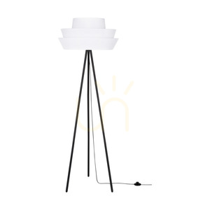 Stojací lampa Amar, 1xE27, Max. 40 W, černý kov / černý PVC kabel / bílý stínidlo, Ø 55 cm small 0