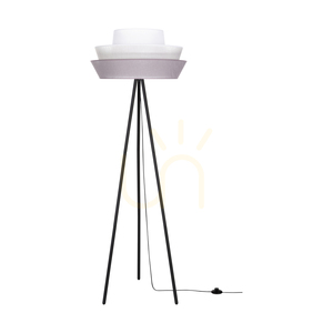 Stojací lampa Amar, 1xE27, Max. 40 W, černý kov / černý PVC kabel / grafitově šedý a bílý stínidlo, Ø 55 cm small 0