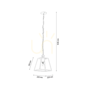 Závěsné svítidlo Amata, 1xE27, max.. 60 W, bílý kov / čiré sklo, 22 cm small 2