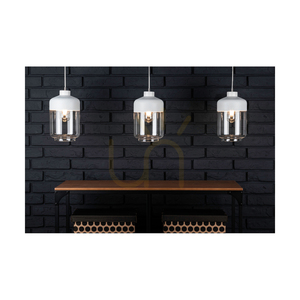 Závěsné svítidlo Amaretto, 3xE27, Max. 60 W, bílý kov / průhledný PVC kabel / bílo-průhledný skleněný stínidlo, 100 cm small 2