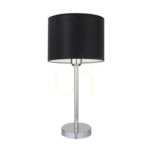 Stolní lampa Amor, 1xE27, Max. 40 W, chromovaný kov/černá, PVC kabel/černý, stínidlo Ø 25 cm small 0
