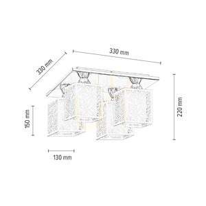 Stropní svítidlo Anika, 4xE27, 60 W, chromovaný kov / bílý plastový stínidlo, 33 cm small 3
