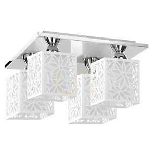 Stropní svítidlo Anika, 4xE27, 60 W, chromovaný kov / bílý plastový stínidlo, 33 cm small 0