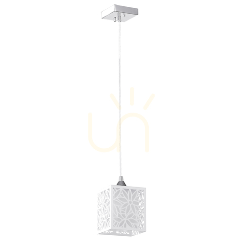 Kontrola Závěsné svítidlo Anika, 1xE27, Max. 60 W, chromovaný kov / bílý plastový stínidlo, 13 cm