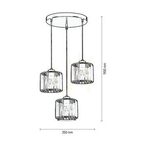 Závěsné svítidlo Anina, 3xE14, Max. 25 W, černý kov / průhledné PVC / černochromový stínidlo, Ø 35 cm small 2