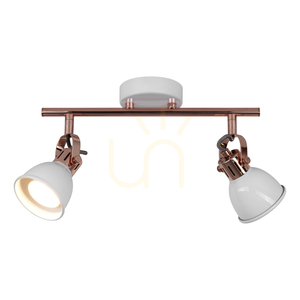 Stropní svítidlo Anita, 2xGU10, Max. 50 W, měď/bílý kov, 39,5 cm small 1
