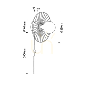 Nástěnné svítidlo Antonella 1xE27 Max. 25 W, černý kov / černý opletený kabel, Ø 9 cm small 2