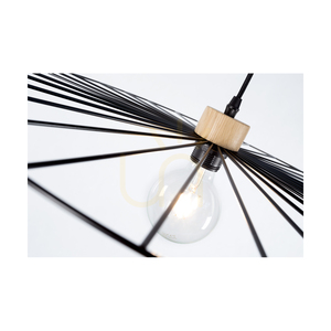 Závěsné svítidlo Antonella, 1xE27, Max. 60 W, olejovaný dub / černý kov / černý opletený kabel, Ø 45 cm small 2