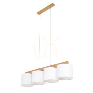 Závěsné svítidlo Aprillia, 4xE27, max.. 25 W, olejovaný dub / průhledný PVC kabel / bílý stínidlo 86 cm small 1