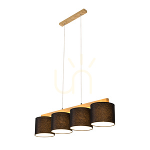 Závěsné svítidlo Aprillia, 4xE27, max.. 25 W, olejovaný dub / průhledný PVC kabel / černý stínidlo 86 cm small 2