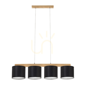 Závěsné svítidlo Aprillia, 4xE27, max.. 25 W, olejovaný dub / průhledný PVC kabel / černý stínidlo 86 cm small 0