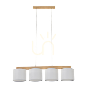 Závěsné svítidlo Aprillia, 4xE27, max.. 25 W, olejovaný dub / průhledný PVC kabel / šedý stínidlo 86 cm small 0