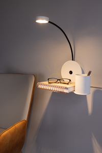 Nástěnné svítidlo Arles, včetně 1 ks LED 3000 K 3 W, bílý/černý kov, Ø 24 cm small 1
