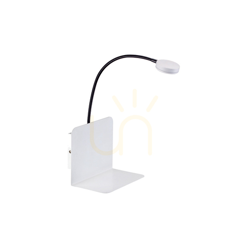 Kontrola Nástěnné svítidlo Arles, včetně 1 ks LED 3000 K 3 W, bílý/černý kov, Ø 20 cm