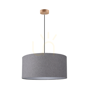 Závěsné svítidlo Asseto, 1xE27, Max. 60 W, olejovaný dub/antracit, opletený kabel/šedá, stínidlo Ø 50 cm small 0