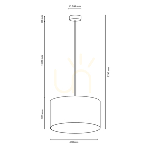 Závěsné svítidlo Asseto, 1xE27, Max. 60 W, olejovaný dub / černý opletený kabel / černý stínidlo, Ø 50 cm small 2