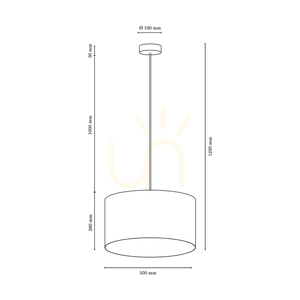 Závěsné svítidlo Asseto, 1xE27, Max. 60 W, olejovaný dub/krémová barva, pletený kabel/béžový stínidlo, Ø 50 cm small 3