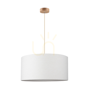 Závěsné svítidlo Asseto, 1xE27, Max. 60 W, olejovaný dub/krémová barva, pletený kabel/béžový stínidlo, Ø 50 cm small 0