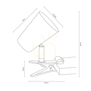Stolní lampa Astrid s klipem, 1xE14, Max. 40 W, bílý kov, 18 cm small 2
