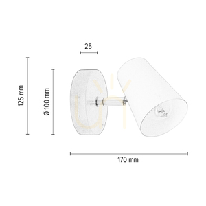 Nástěnné svítidlo Astrid 1xE14 Max. 40 W, bříza/chromovaný kov/černý kovový stínidlo 17 cm small 3
