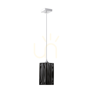 Závěsné svítidlo Atana, 1xE27, Max. 60 W, chromovaný kov / průhledný PVC kabel / černý stínidlo, 12 cm small 0