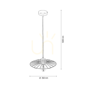 Závěsné svítidlo Ballerina, 1xE27, max.. 60 W, olejovaný dub / černý kov / černý PVC kabel, Ø 35 cm small 2