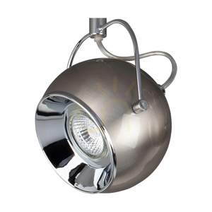 Betonové stropní svítidlo ve tvaru koule (v ceně). 3x LED GU10, max.. 5 W, betonově šedá/saténově matný kov, 41 cm small 1