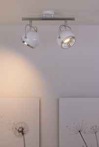Stropní svítidlo s kuličkami. 2x LED GU10, max.. 6 W, bílá/chromová kovová, 35 cm small 3