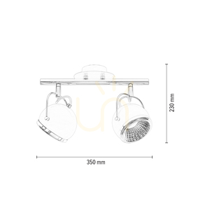 Stropní svítidlo s kuličkami. 2x LED GU10, max.. 6 W, bílá/chromová kovová, 35 cm small 4