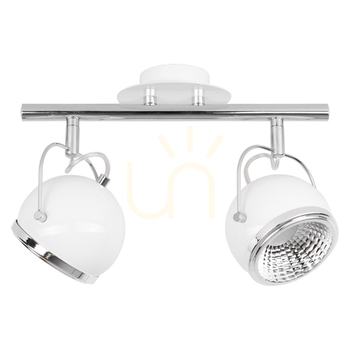Kontrola Stropní svítidlo s kuličkami. 2x LED GU10, max.. 6 W, bílá/chromová kovová, 35 cm