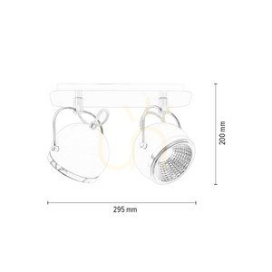 Kulové stropní svítidlo, včetně 2 LED žárovek GU10, max.. 6 W, bílý kov, 29,5 cm small 4