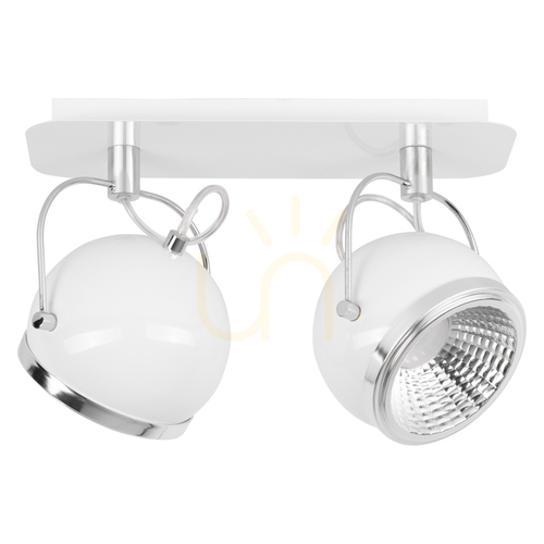 Kontrola Kulové stropní svítidlo, včetně 2 LED žárovek GU10, max.. 6 W, bílý kov, 29,5 cm