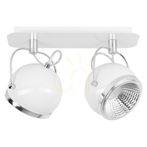 Kulové stropní svítidlo, včetně 2 LED žárovek GU10, max.. 6 W, bílý kov, 29,5 cm small 0