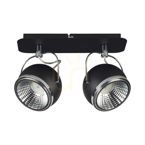Kontrola Kulové stropní svítidlo, včetně 2 LED žárovek GU10, max.. 6 W, černý kov, 29,5 cm
