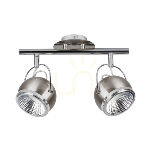 Kontrola Kulové stropní svítidlo, včetně 2 LED žárovek GU10 (max.. 6 W), saténově matný kov, 35 cm