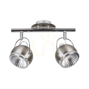 Kulové stropní svítidlo, včetně 2 LED žárovek GU10 (max.. 6 W), saténově matný kov, 35 cm small 0