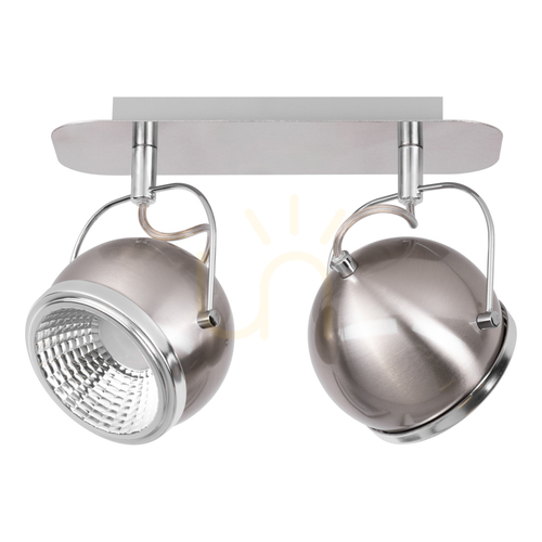 Kontrola Kulové stropní svítidlo, včetně 2 LED žárovek GU10, max.. 6 W, saténově matný kov, 29,5 cm