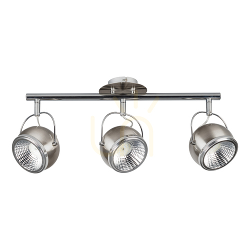 Kontrola Kulové stropní svítidlo, včetně 3 LED žárovek GU10, max.. 6 W, saténově matný kov, 52,5 cm