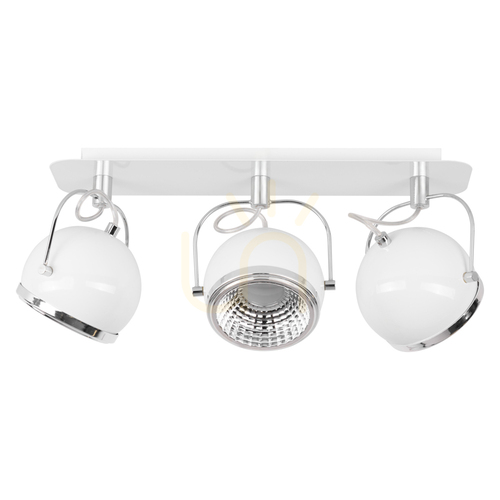 Kontrola Kulové stropní svítidlo, včetně 3 LED žárovek GU10, max.. 6 W, bílý kov, 42 cm