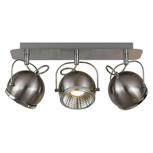 Kulové stropní svítidlo, včetně 3 LED žárovek GU10, max.. 6 W, saténově matný kov, 42 cm small 1