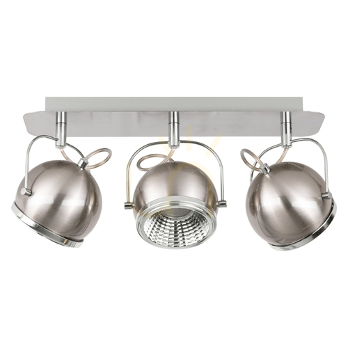 Kontrola Kulové stropní svítidlo, včetně 3 LED žárovek GU10, max.. 6 W, saténově matný kov, 42 cm
