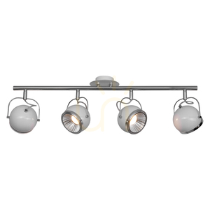 Kulové stropní svítidlo, včetně 4 LED žárovek GU10, max.. 6 W, bílý kov, 80 cm small 1