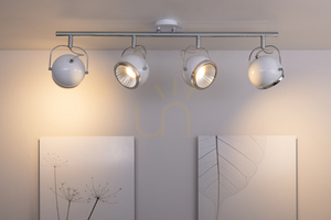 Kulové stropní svítidlo, včetně 4 LED žárovek GU10, max.. 6 W, bílý kov, 80 cm small 3