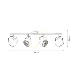 Kulové stropní svítidlo, včetně 4 LED žárovek GU10, max.. 6 W, bílý kov, 80 cm small 4