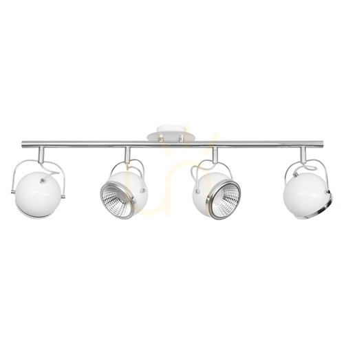 Kontrola Kulové stropní svítidlo, včetně 4 LED žárovek GU10, max.. 6 W, bílý kov, 80 cm