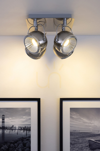 Kulové stropní svítidlo, včetně 4 LED žárovek GU10, max.. 6 W, saténově matný kov, 26 cm small 3