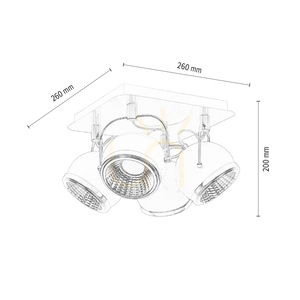 Kulové stropní svítidlo, včetně 4 LED žárovek GU10, max.. 6 W, černý kov, 26 cm small 4